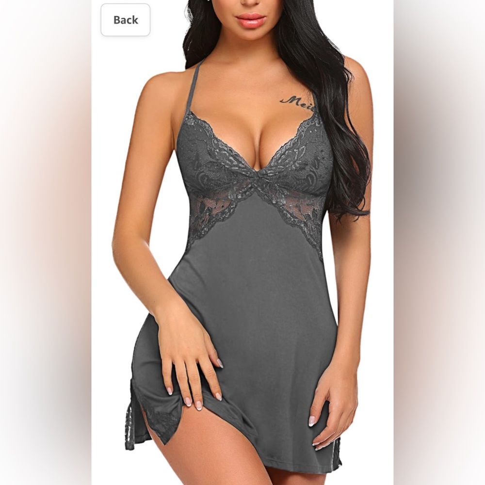 Grey lingerie dress